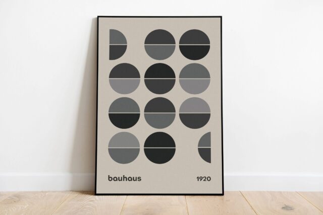Bauhaus Poster, Mid Century Modern Decor, Geometric Wall Art