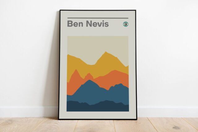 Ben Nevis, Scotland, Minimalist Wall Art, Boho Travel Print