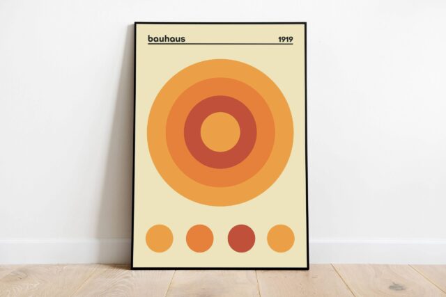 Bauhaus Poster, Modern Exhibition Poster, Geometric Wall Art